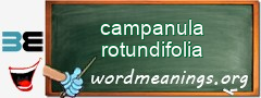 WordMeaning blackboard for campanula rotundifolia